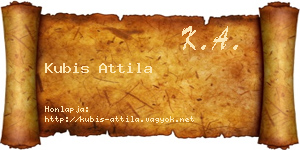 Kubis Attila névjegykártya